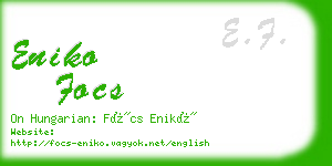 eniko focs business card